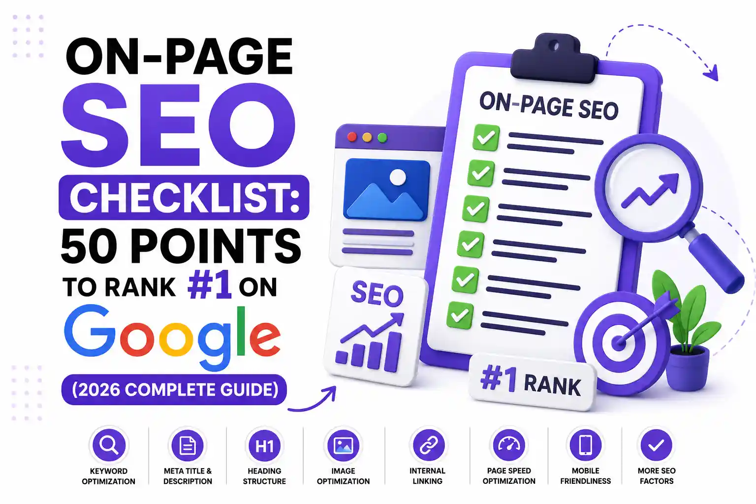 On-Page SEO Checklist: 50 Points to Rank #1 on Google (2026 Complete Guide)